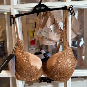 Andres Sarda NWT Ella Padded Plunge Bra Golden